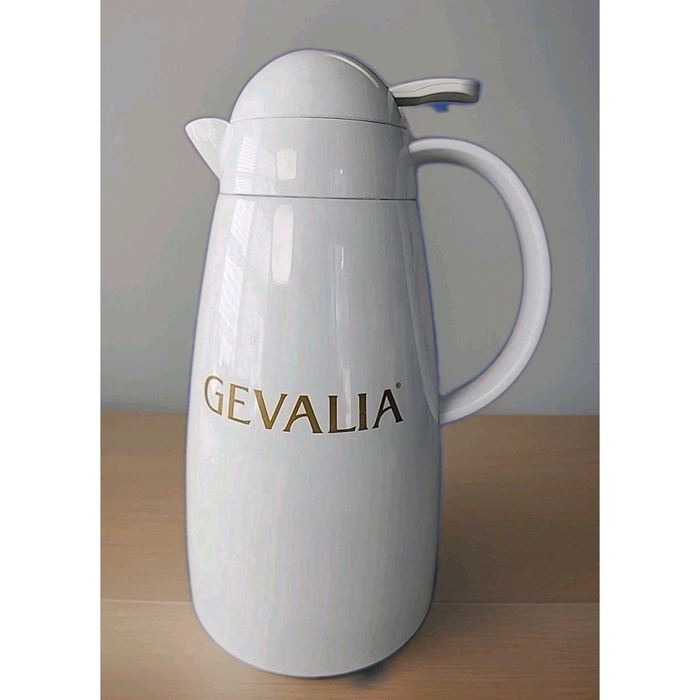 GEVALIA White Insulated Coffee/Tea/Hot Water Carafe Dispenser Elegant 11.5"